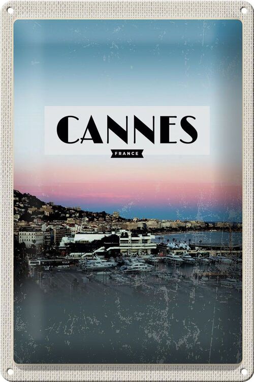 Blechschild Reise 20x30cm Cannes France Panorama Bild Urlaub
