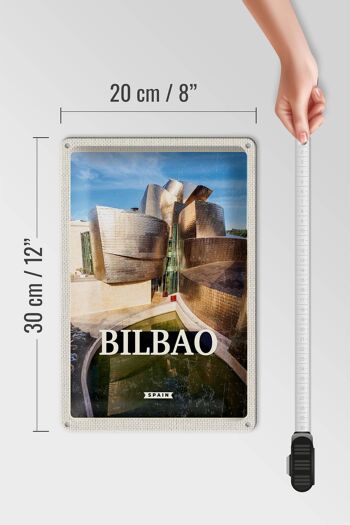 Panneau en étain voyage 20x30cm Bilbao Espagne ville portuaire lieu de vacances 4