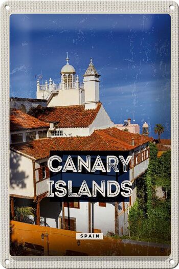 Signe en étain voyage 20x30cm, îles Canara, Destination de vacances en espagne 1
