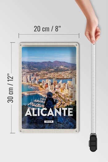 Panneau en étain voyage 20x30cm, Alicante espagne, image panoramique de vacances 4