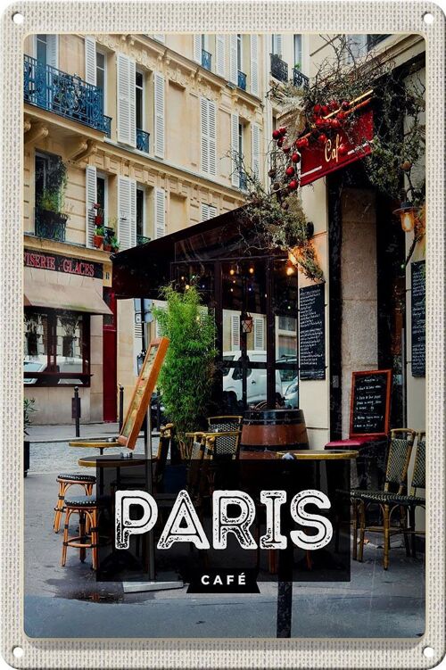 Blechschild Reise 20x30cm Paris Cafe Reiseziel Poster