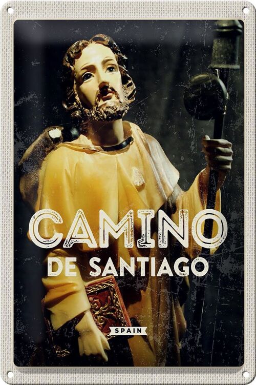 Blechschild Reise 20x30cm Retro Camino de Santiago Sculptur