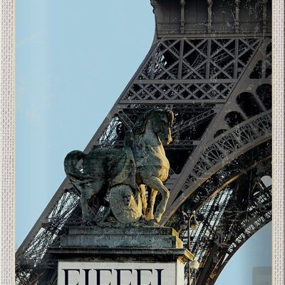 Targa in metallo da viaggio 20x30 cm Torre Eiffel Parigi Destinazione di viaggio Turismo