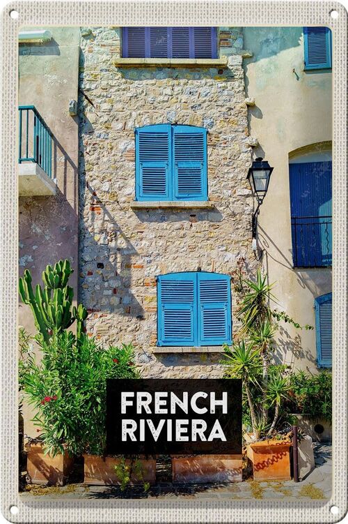 Blechschild Reise 20x30cm French Riviera Reiseziel Tourismus