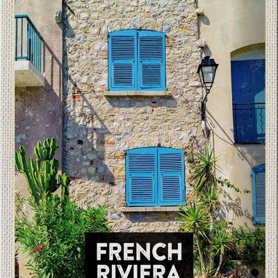 Cartel de chapa viaje 20x30cm Riviera Francesa destino de viaje turismo