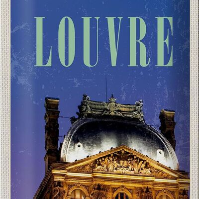 Cartel de chapa viaje 20x30cm Destino de viaje Museo del Louvre