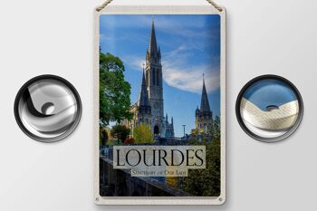 Plaque tôle voyage 20x30cm Sanctuaires Notre-Dame de Lourdes 2