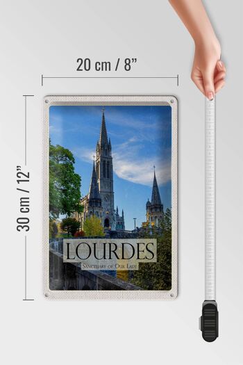Plaque tôle voyage 20x30cm Sanctuaires Notre-Dame de Lourdes 4