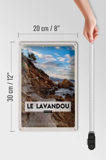 Signe en étain voyage 20x30cm Le Lavandou France montagnes vacances à la mer 4