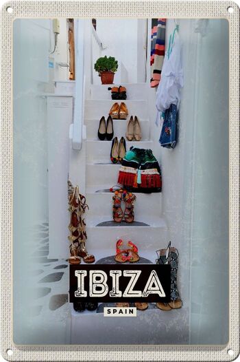Plaque en tôle voyage 20x30cm Ibiza Espagne vacances mer 1