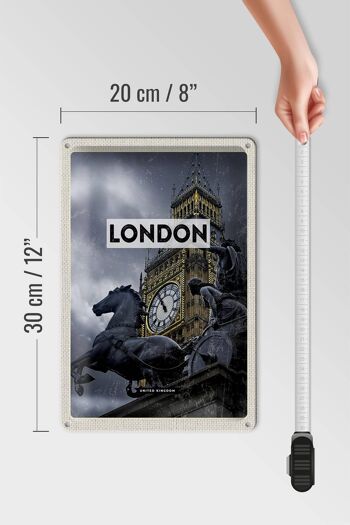 Panneau de voyage en étain, 20x30cm, tour de Londres Big Ben Queen Elizabeth 4