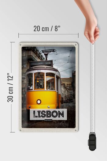 Plaque en étain voyage 20x30cm, Lisbonne Portugal Tram 28 4