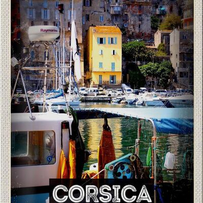 Blechschild Reise 20x30cm Corsica France Urlaubsort Meer