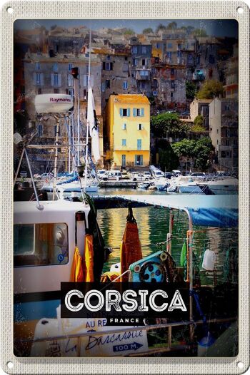Plaque en tôle voyage 20x30cm Corse France villégiature mer 1
