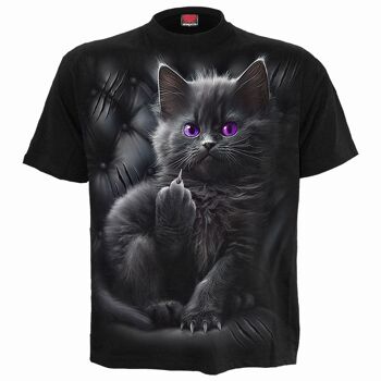 CATTITUDE - T-Shirt Imprimé Devant Noir 1