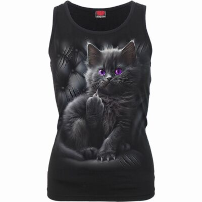 CATTITUDE - Razor Back Top Black