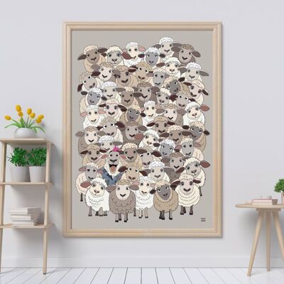 Be Ewe Sheep Wall Art Print