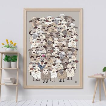 Be Brebis Sheep Wall Art Print 1