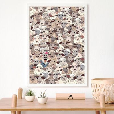 Be Ewe Too Sheep Wall Art Print