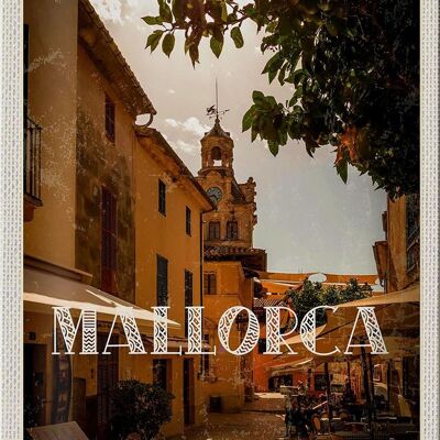 Cartel de chapa de viaje 20x30cm Mallorca España centro vacacional casco antiguo