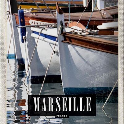 Blechschild Reise 20x30cm Marseille France Meer Urlaub