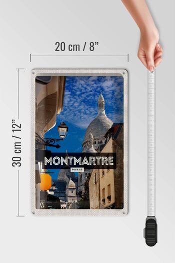 Panneau en étain voyage 20x30cm, Montmartre, Paris collines, Destination de voyage 4