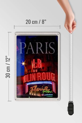 Plaque tôle voyage 20x30cm Paris Moulin Rouge Variété 4