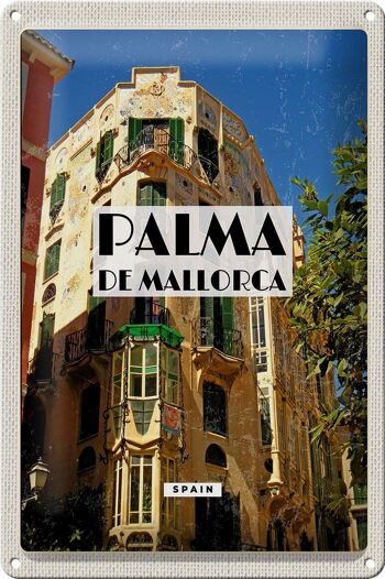 Plaque en tôle voyage 20x30cm Palma de Majorque Espagne vieille ville 1