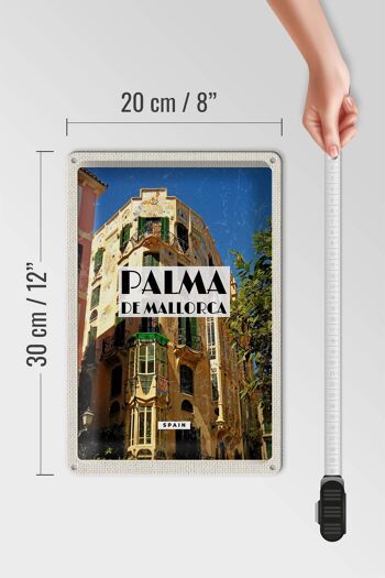 Plaque en tôle voyage 20x30cm Palma de Majorque Espagne vieille ville 4