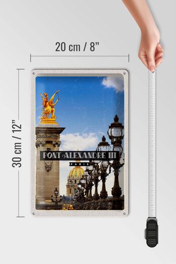 Plaque en tôle voyage 20x30cm Pont Alexandre III destination de voyage Paris 4
