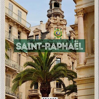 Cartel de chapa viaje 20x30cm Saint-Raphaël Francia ciudad portuaria