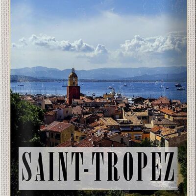 Targa in metallo da viaggio 20x30 cm Saint-Tropez Francia Poster panoramico