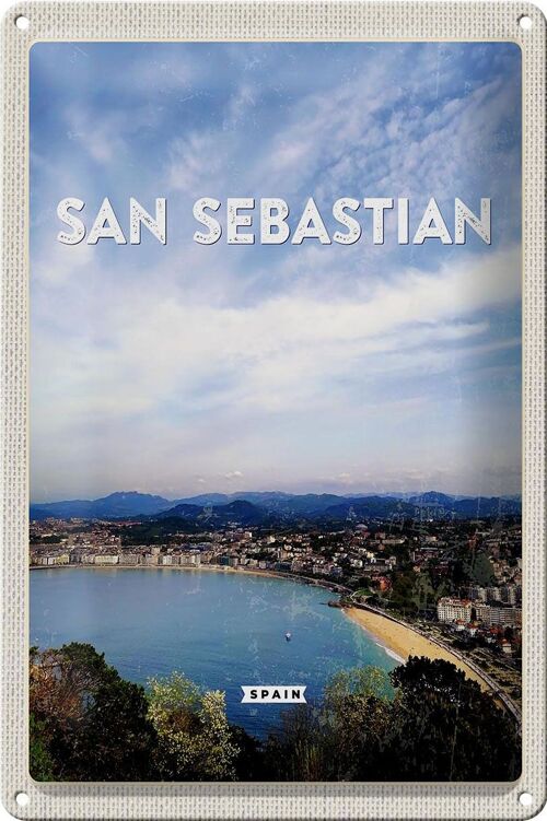 Blechschild Reise 20x30cm San Sebastian Spain Meer Urlaub Sonne