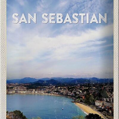 Targa in metallo da viaggio 20x30 cm San Sebastian Spagna mare vacanza sole