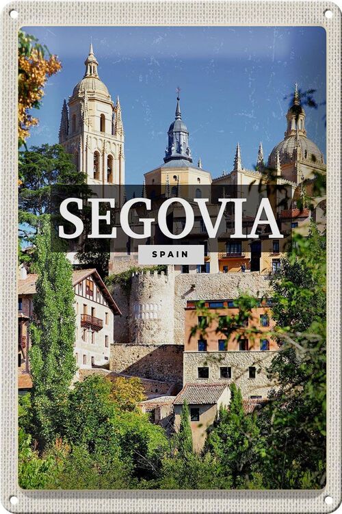 Blechschild Reise 20x30cm Segovia Spain Architektur