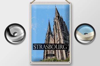 Panneau en étain voyage 20x30cm, cathédrale de Strasbourg France 2