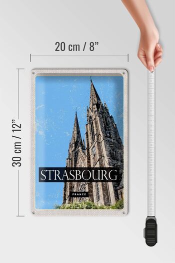 Panneau en étain voyage 20x30cm, cathédrale de Strasbourg France 4