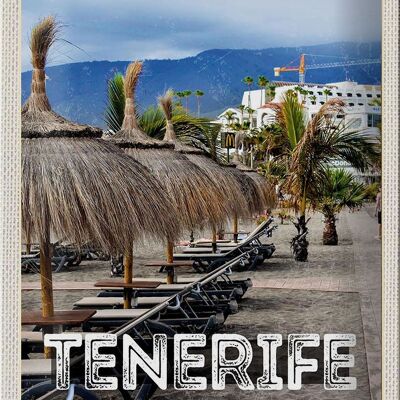 Targa in metallo da viaggio 20x30 cm Tenerife Spagna vacanza spiaggia palme