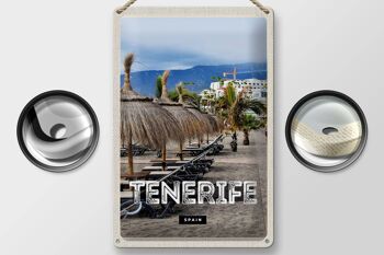Panneau en étain voyage 20x30cm Tenerife Espagne vacances plage palmiers 2