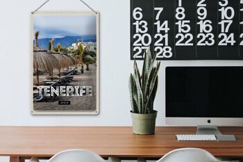 Panneau en étain voyage 20x30cm Tenerife Espagne vacances plage palmiers 3