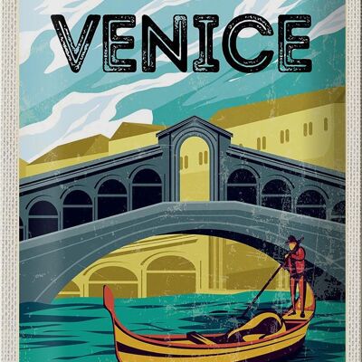 Cartel de chapa viaje 20x30cm Venecia Italia foto pintoresca