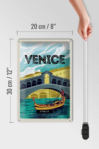 Plaque en tôle voyage 20x30cm Venise Italie photo pittoresque 4