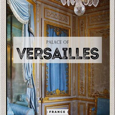 Cartel de chapa de viaje 20x30cm Palacio de Versalles Francia destino de viaje