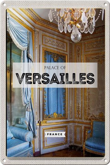 Panneau en étain voyage 20x30cm, château de Versailles, France, Destination de voyage 1