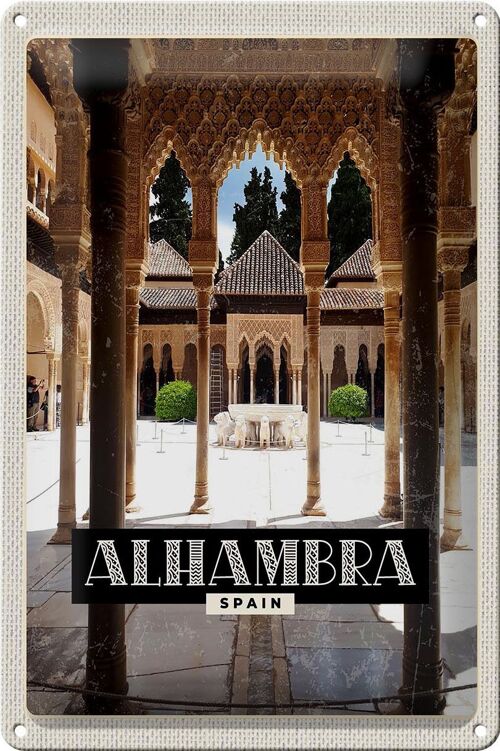 Blechschild Reise 20x30cm Alhambra Spain Tourismus Urlaub