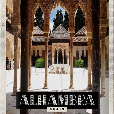 Targa in metallo da viaggio 20x30 cm Alhambra Spagna Turismo Vacanza