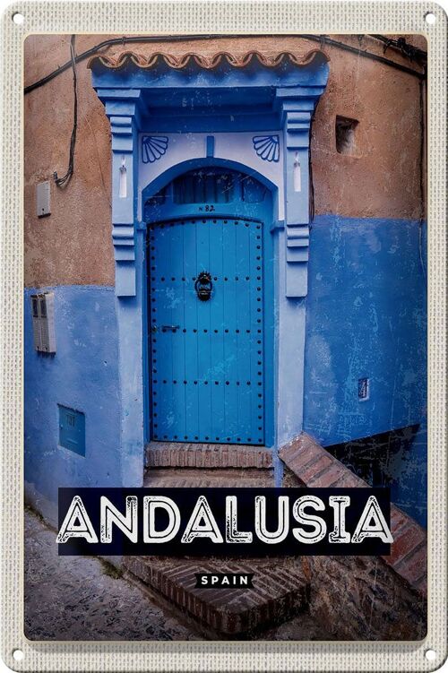 Blechschild Reise 20x30cm Andalusia Spain Retro Altstadt