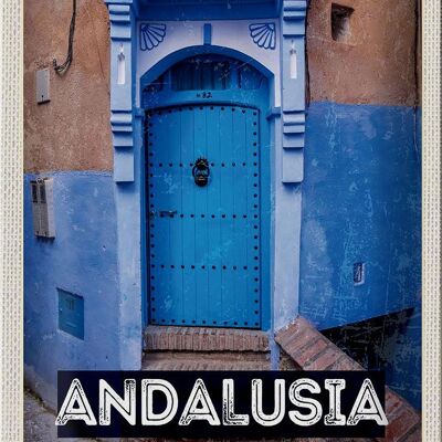 Cartel de chapa de viaje, 20x30cm, Andalucía, España, casco antiguo Retro