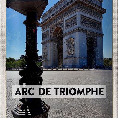 Blechschild Reise 20x30cm Arc de Triomphe Paris Seitenansicht Dekoration