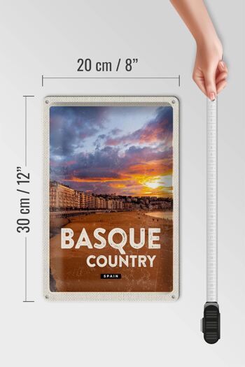 Panneau en étain voyage 20x30cm, pays Basque, espagne, coucher de soleil 4